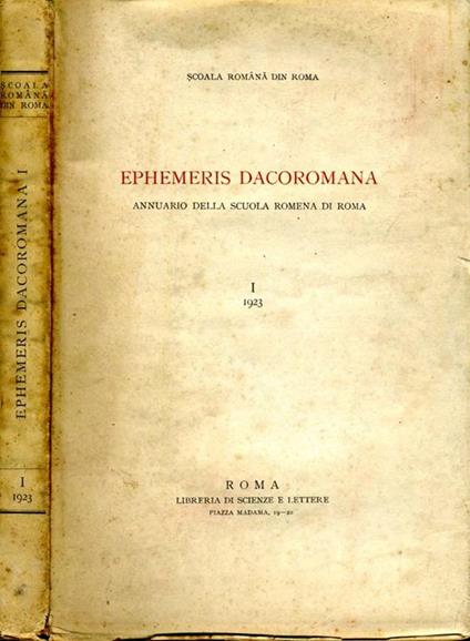 Ephemeris Dacoromana. Annuario Della Scuola Romena Di Roma - copertina