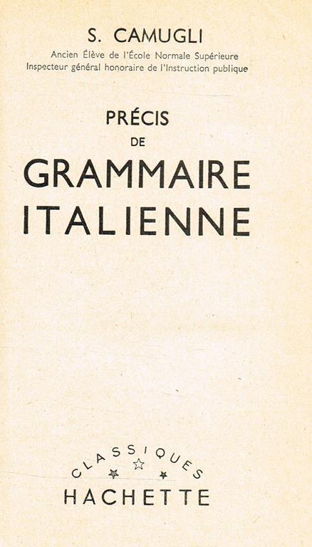 Precis De Grammaire Italienne - copertina