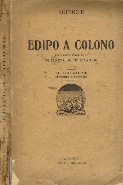 Edipo A Colono - Sofocle - copertina