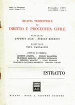 Rivista Trimestrale Di Diritto E Procedura Civile Anno Xxxiii Num.4. Estratto