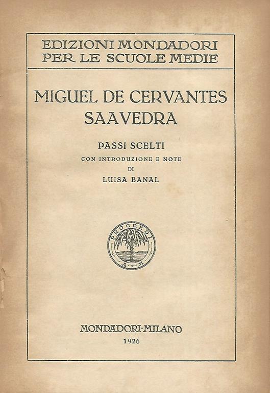 Passi scelti - Miguel de Cervantes - copertina