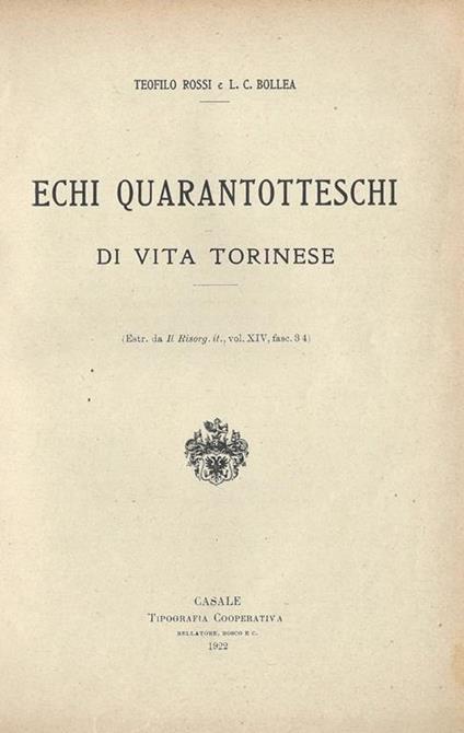 Echi Quarantotteschi di Vita Torinese - Teofilo Rossi - copertina