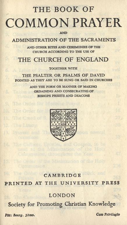 The book of common prayer. and the adminstration of the Sacraments - copertina