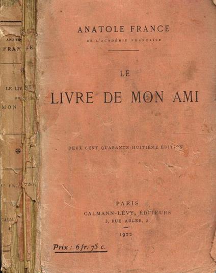 Le Livre De Mon Ami - Anatole France - copertina