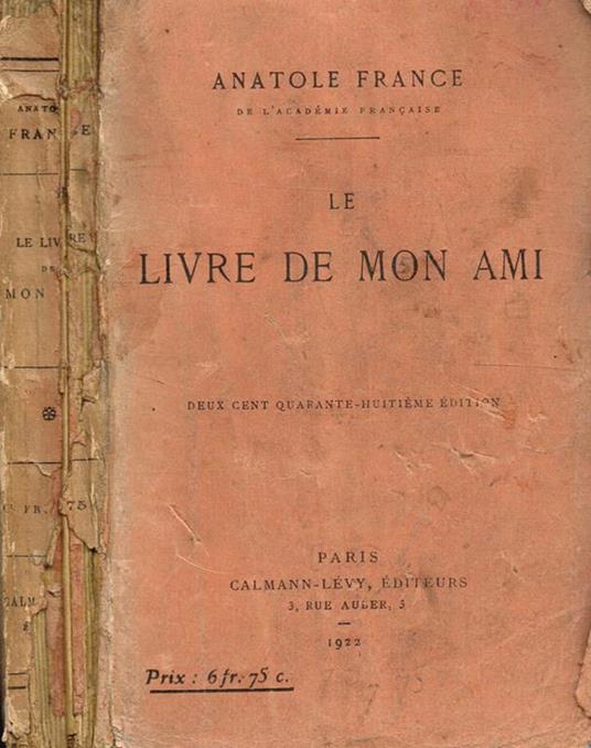 Le Livre De Mon Ami - Anatole France - copertina