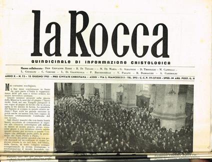 La Rocca. Quindicinale Di Informazione Cristologica Anno X N.1-3-10-12 - copertina