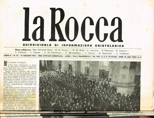 La Rocca. Quindicinale Di Informazione Cristologica Anno X N.1-3-10-12 - copertina