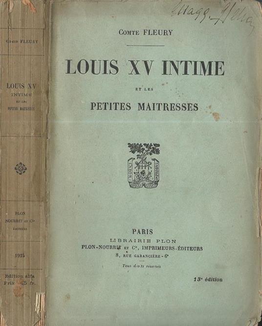 Louis XV intime et les petites maitresses - copertina