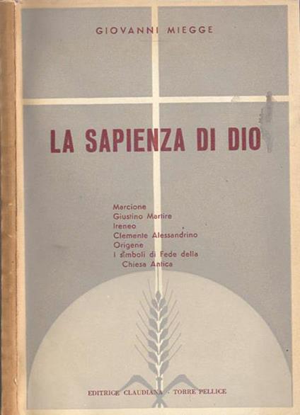 La Sapienza di Dio - Giovanni Miegge - copertina