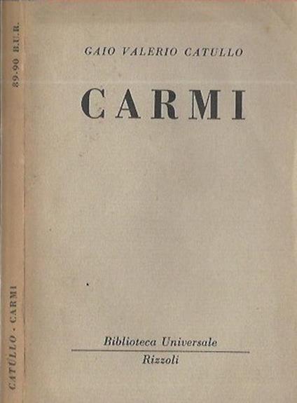 Carmi - G. Valerio Catullo - copertina