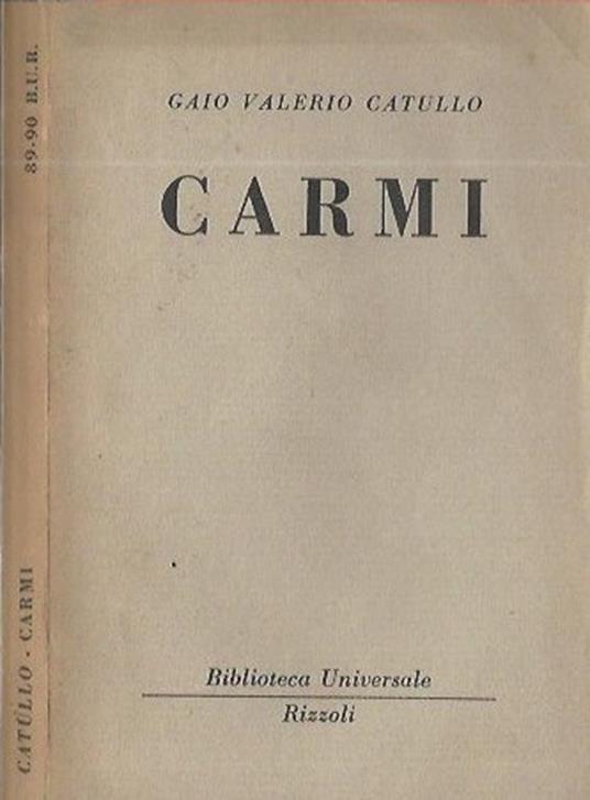 Carmi - G. Valerio Catullo - copertina