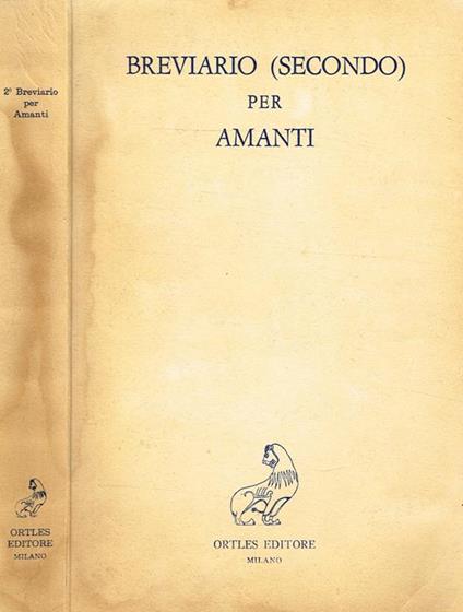 Breviario (Secondo) Per Amanti - copertina