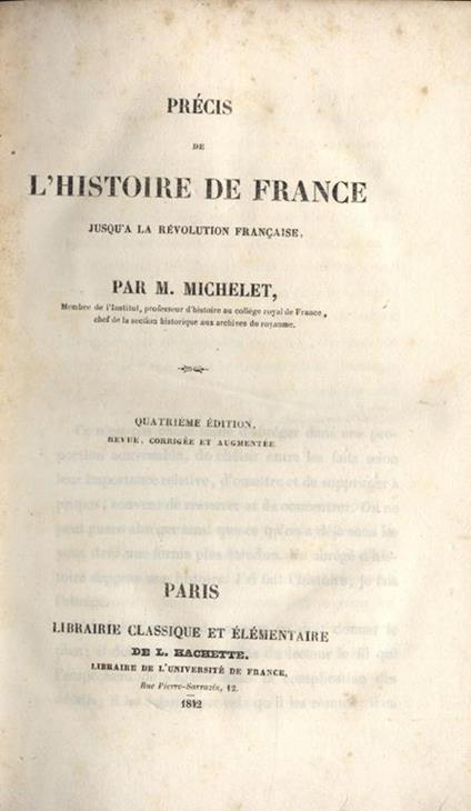 Prècis de L'histoire de France jusqù a la Rèvolution francaise - copertina