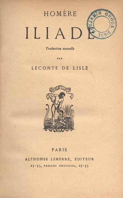 Iliade - Omero - copertina