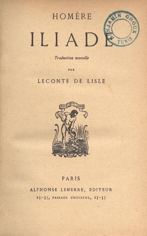 Iliade - Omero - copertina