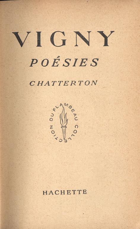 Poèsies. Chatterton - copertina