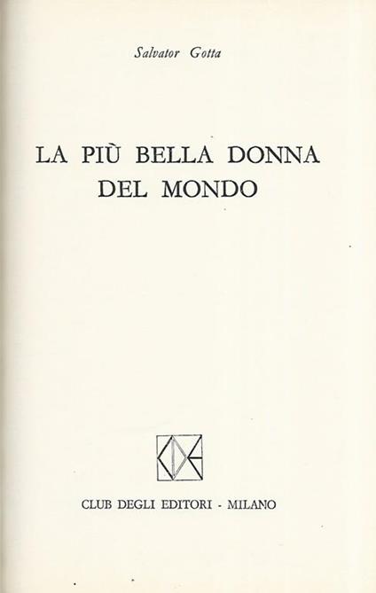 La più bella donna del mondo - Salvatore Gotta - copertina
