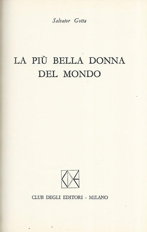 La più bella donna del mondo - Salvatore Gotta - copertina
