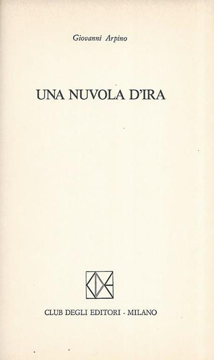 Una nuvola d'ira - Giovanni Arpino - copertina