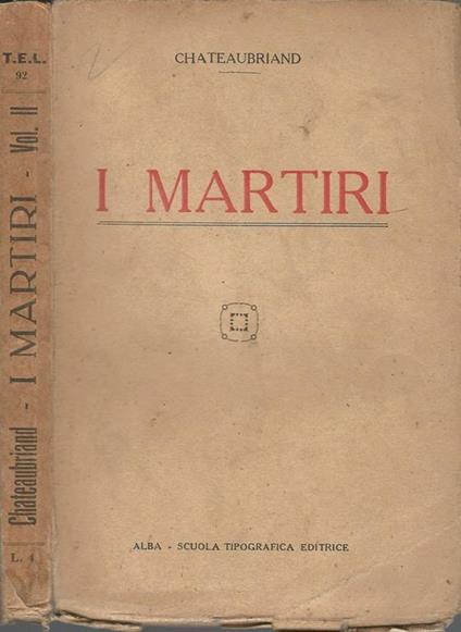 I Martiri - François-René de Chateaubriand - copertina