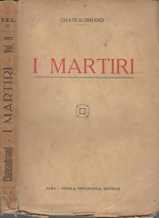 I Martiri - François-René de Chateaubriand - copertina