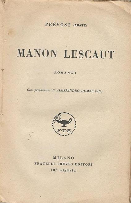 Manon Lescaut - Antoine-François Prévost - copertina