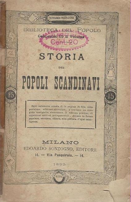 Storia Dei Popoli Scandinavi - copertina