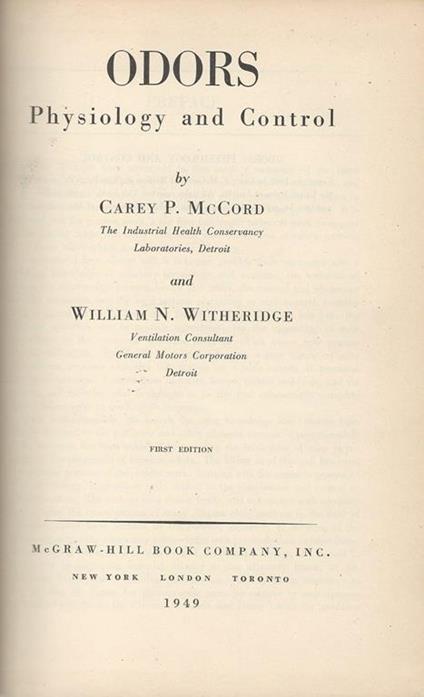 Odors Physiology And Control - copertina