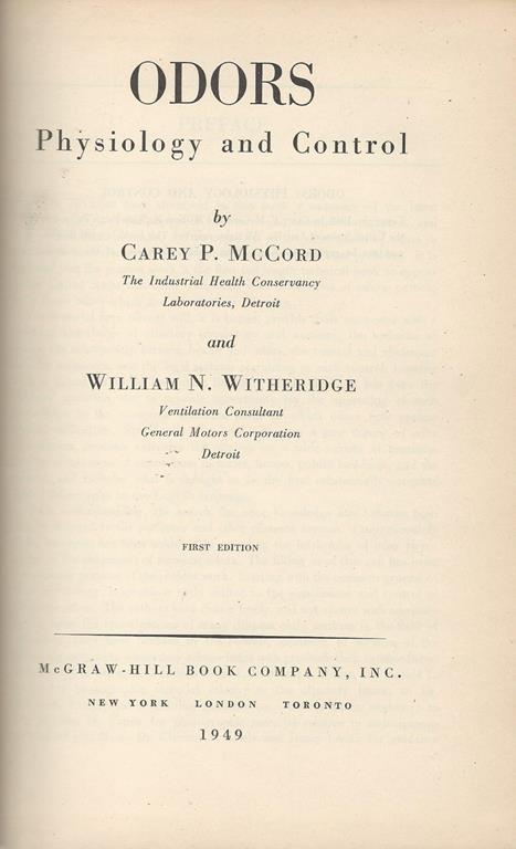 Odors Physiology And Control - copertina