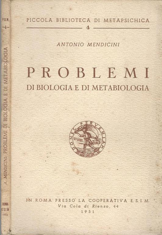 Problemi Di Biologia E Di Metabiologia - A. Mendicini - copertina