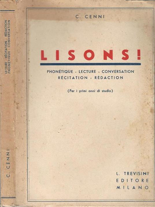 Lisons! Phonetique- Lecture-Conversation-Recitation-Redaction - copertina