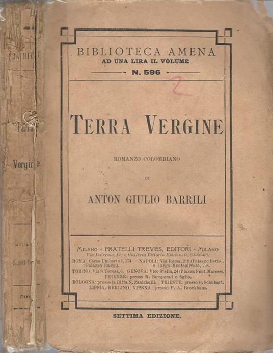 Terra Vergine - Anton G. Barrili - copertina