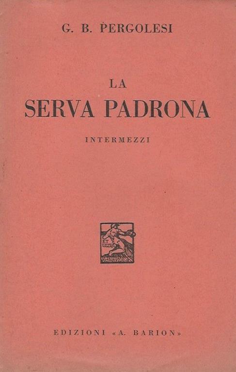 La serva padrona Intermezzi - copertina