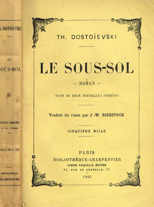 Le Sous-Sol Suivi De Deux Nouvelles Inedites - copertina