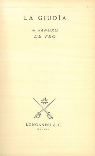 La Giudìa - Sandro De Feo - copertina