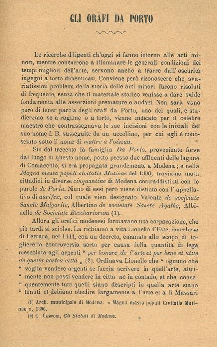 Gli Orafi da Porto - Adolfo Venturi - copertina