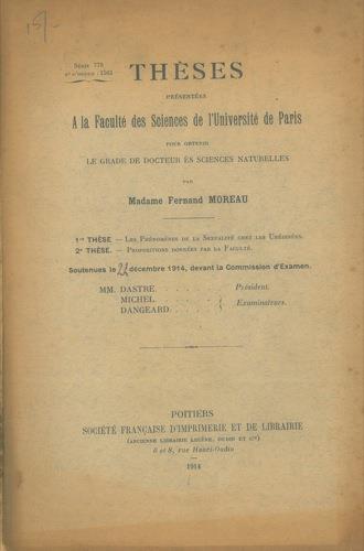 Les phénoménes de la sexualitè chez les Urédinées - Fernand Moreau - copertina