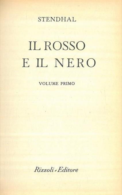 Il Rosso e il Nero - Stendhal - copertina