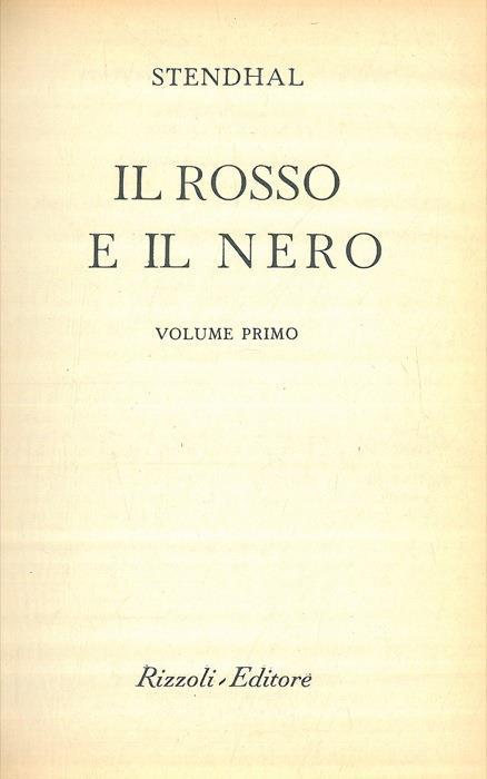 Il Rosso e il Nero - Stendhal - copertina