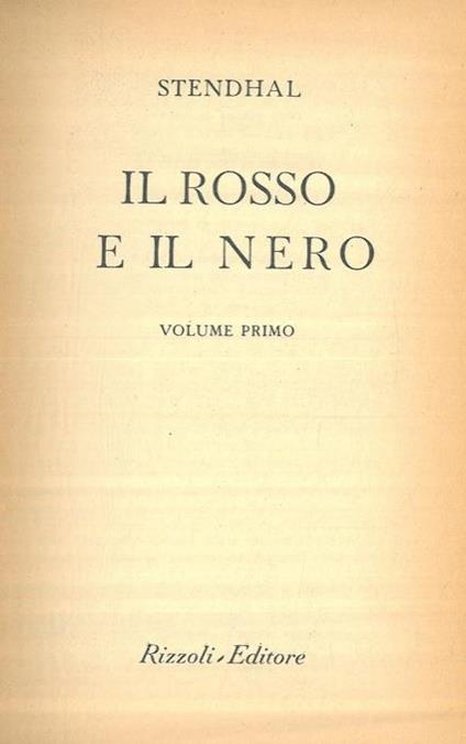 Il rosso e il nero - Stendhal - copertina