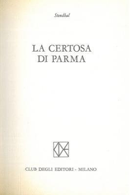 La certosa di Parma - Stendhal - copertina