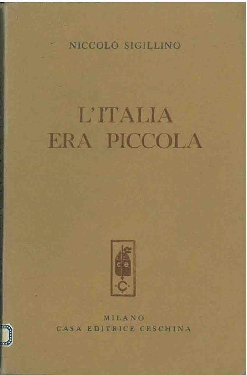L' Italia era piccola - Niccolò Sigillino - copertina