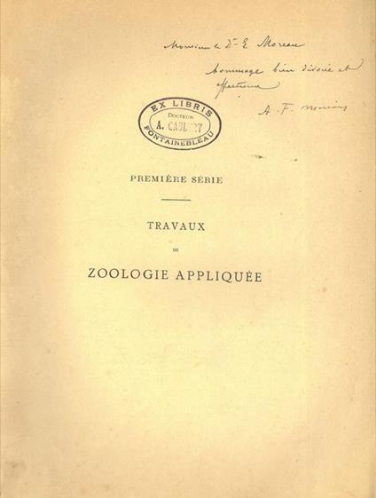 Travaux de Zoologie appliquè - A. Marion - copertina