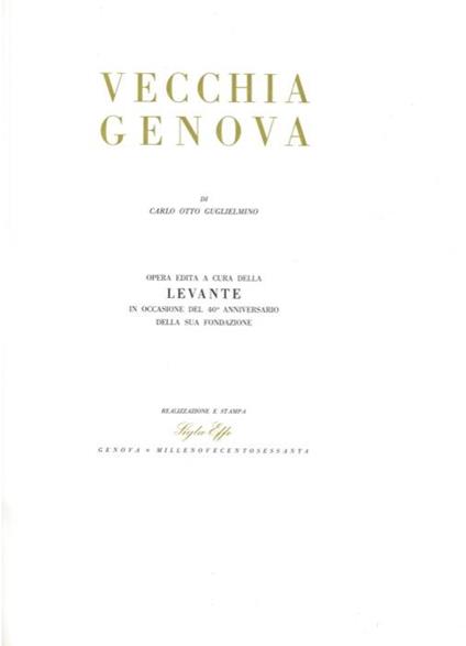 Vecchia Genova - Carlo O. Guglielmino - copertina