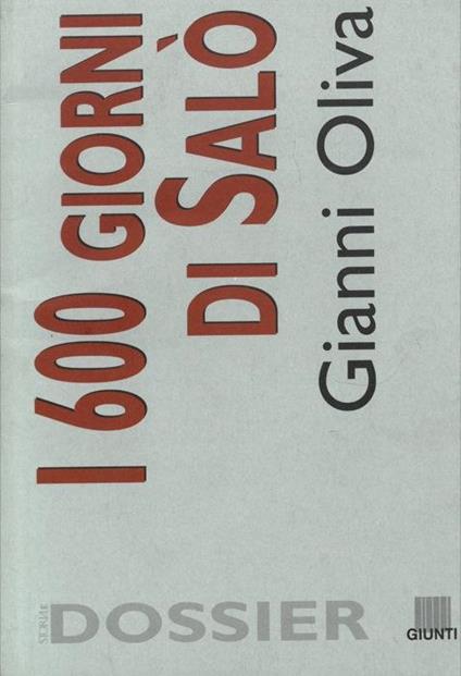 I 600 giorni di Salò - Gianni Oliva - copertina