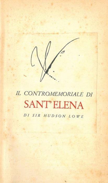 Il contromemoriale di Sant'Elena - Hudson Lowe - copertina