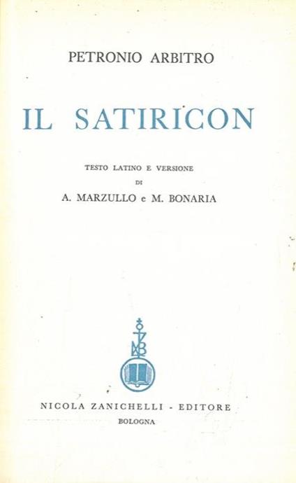 Il Satiricon - Arbitro Petronio - copertina
