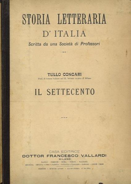 Il settecento - Tullo Concari - copertina