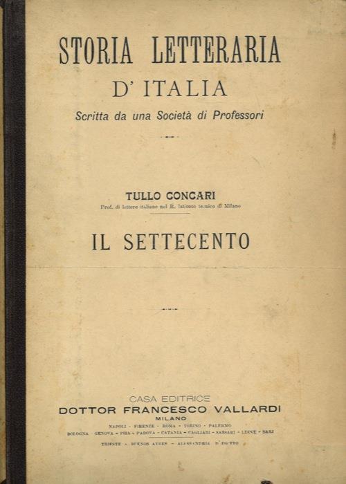 Il settecento - Tullo Concari - copertina