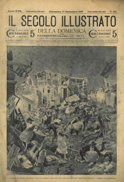 Il terremoto delle Calabrie. La popolazione di Martirano fugge dalle case crollanti - A. Bonamore - copertina